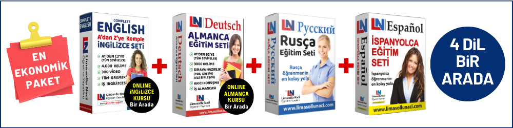 İngilizce ve  Almanca Setleri + Online Kursları, Rusça ve İspanyolca Setleri