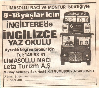 Limasollu Naci Öğretim Yayınları Reklam 2