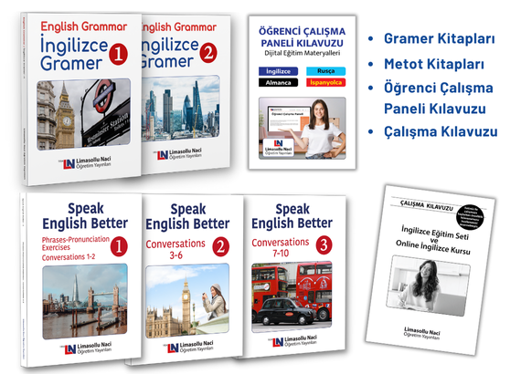 Komple İngilizce Eğitim Seti +  12 Ay Online İngilizce Kursu Bir Arada