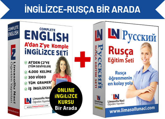 İngilizce Seti + Online İngilizce Kursu ve Rusça Seti Bir Arada