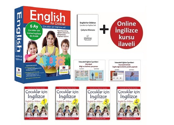 Çocuklar İçin İngilizce Eğitim Seti + Online İngilizce Kursu Bir Arada