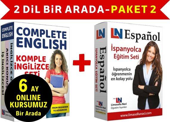 İngilizce  Seti + 6 Ay Online İngilizce Kursu ve İspanyolca Seti Bir Arada