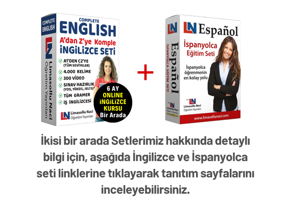 İngilizce  Seti +  Online İngilizce Kursu ve İspanyolca Seti Bir Arada