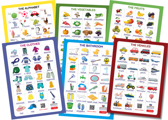 Çocuklar için İngilizce Kelime Kartları - English Words - 6 lı Takım