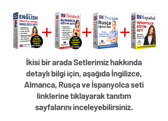 İngilizce, Almanca , Rusça, İspanyolca Setleri Bir Arada