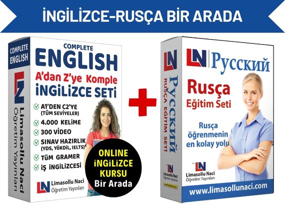 İngilizce Seti + Online İngilizce Kursu ve Rusça Seti Bir Arada