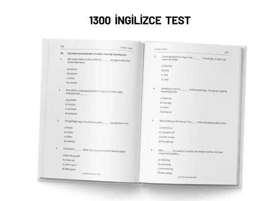 İngilizce Sınav Hazırlık Seti - YDS, YÖKDİL, IELTS, TOEFL, LGS