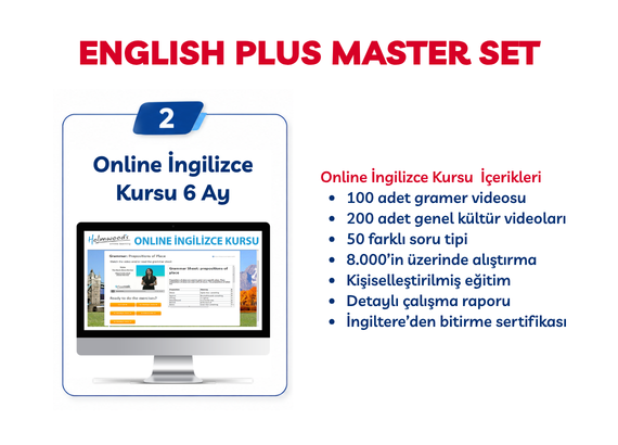 ​English Plus Master Set (İngilizce Seti + Online Kurs + Bire Bir Dersler)