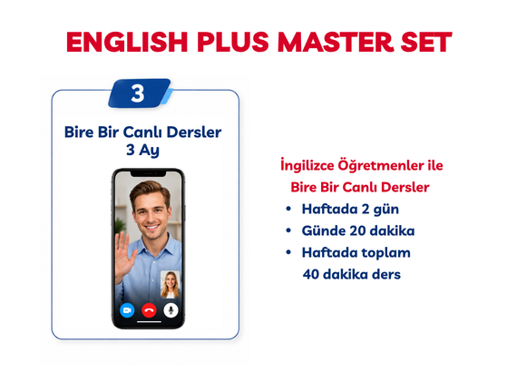 ​English Plus Master Set (İngilizce Seti + Online Kurs + Bire Bir Dersler)