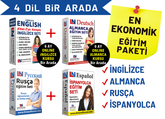 İngilizce, Almanca , Rusça, İspanyolca Setleri Bir Arada
