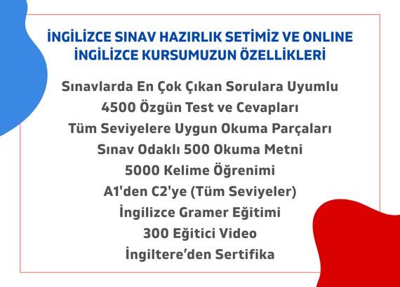 İngilizce Sınav Hazırlık Seti - YDS, YÖKDİL, IELTS, TOEFL, LGS