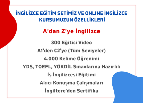 Komple İngilizce Eğitim Seti + 6 Ay Online İngilizce Kursu Bir Arada