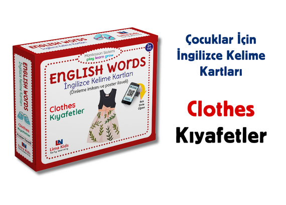 Çocuklar için İngilizce Kelime Kartları - English Words - 6 lı Takım