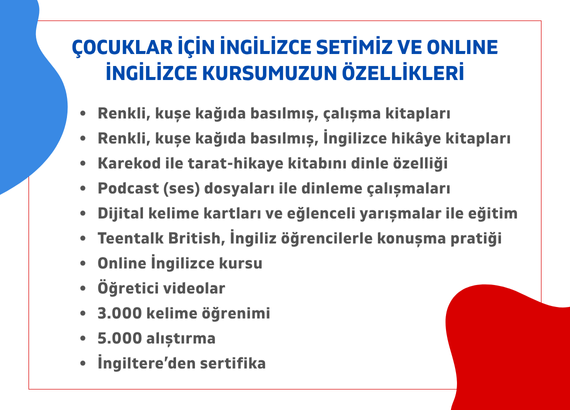 Çocuklar İçin İngilizce Eğitim Seti + Online İngilizce Kursu Bir Arada