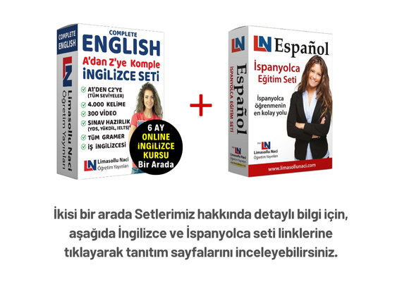 İngilizce  Seti +  Online İngilizce Kursu ve İspanyolca Seti Bir Arada