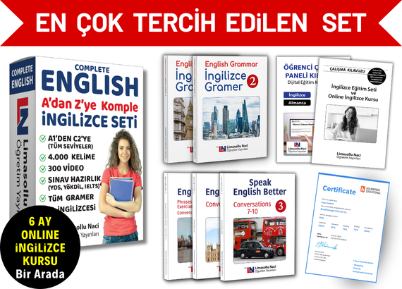 Komple İngilizce Eğitim Seti + 6 Ay Online İngilizce Kursu Bir Arada