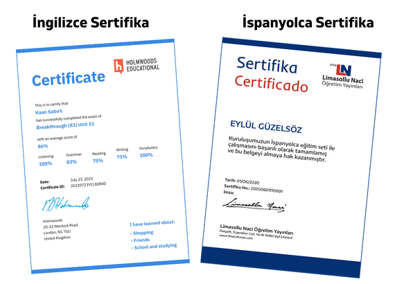 İngilizce  Seti +  Online İngilizce Kursu ve İspanyolca Seti Bir Arada