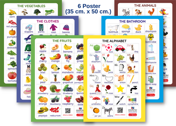 Çocuklar için İngilizce Kelime Kartları - English Words - 6 lı Takım