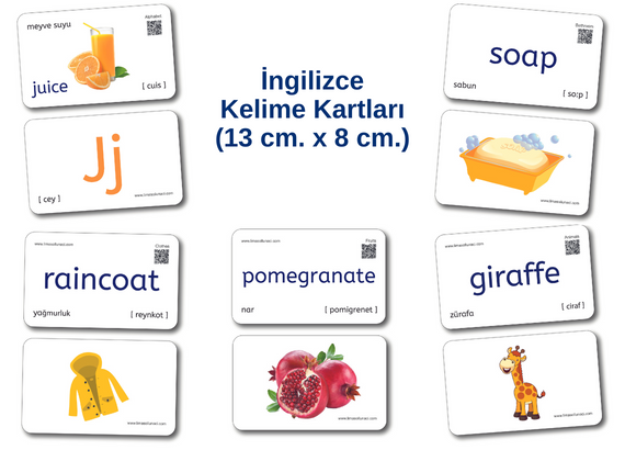 Çocuklar için İngilizce Kelime Kartları - English Words - 6 lı Takım
